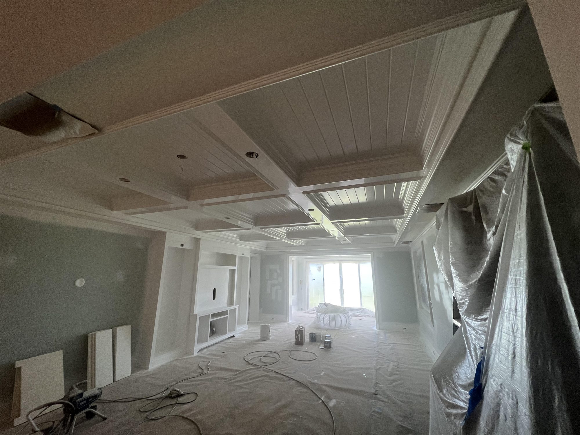 Whole-home interior repaint with coffered ceiling and trim, Vero Beach FL